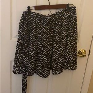 Plus Floral Belted Skater Skirt